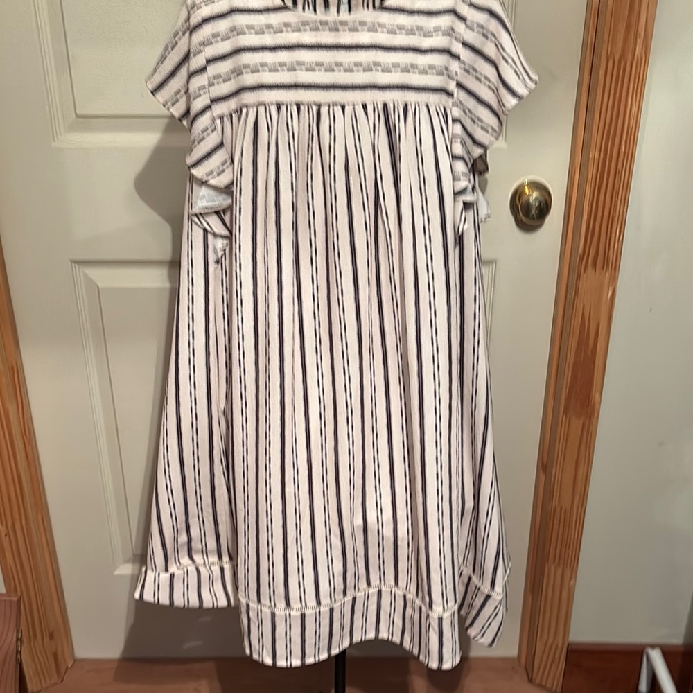 Striped Cream and Black Dress
